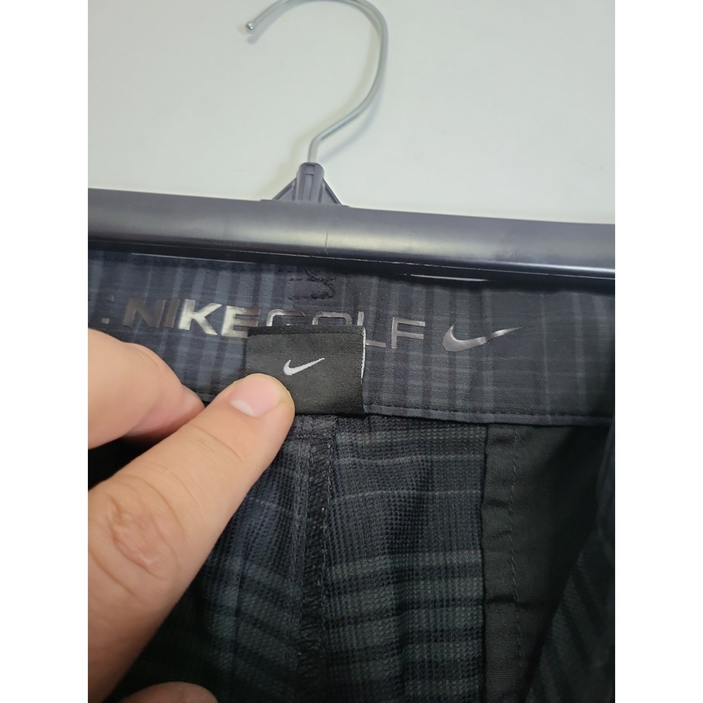 Nike Golf Tour Performance Dri-Fit Black/Gray Plaid Pants Mens 35x30 - Picture 15 of 15